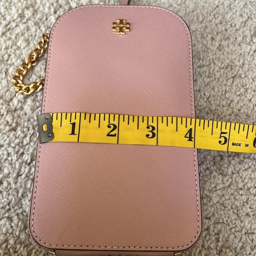 Tory Burch Emerson phone crossbody light meadow sweet in pink quartz . - Picture 7 of 9
